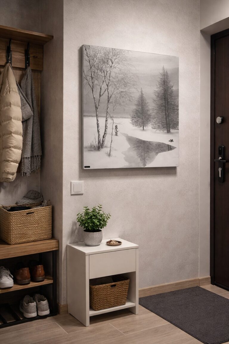 Kaspar Talli pildiga küttepaneel esikus