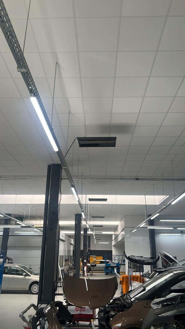 Power Line: uuenduslik ja väga efektiivne küttekeha kõrgetesse ruumidesse. Küttelahendused ladude, garaažide, tööruumide ja spordisaalide jaoks: tõhus ja säästev infrapunatehnoloogia.