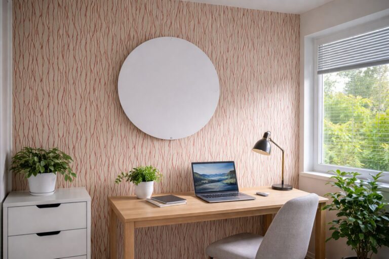 Kodukontor Tallinnas, seinal 600W ümmargune küttepaneel